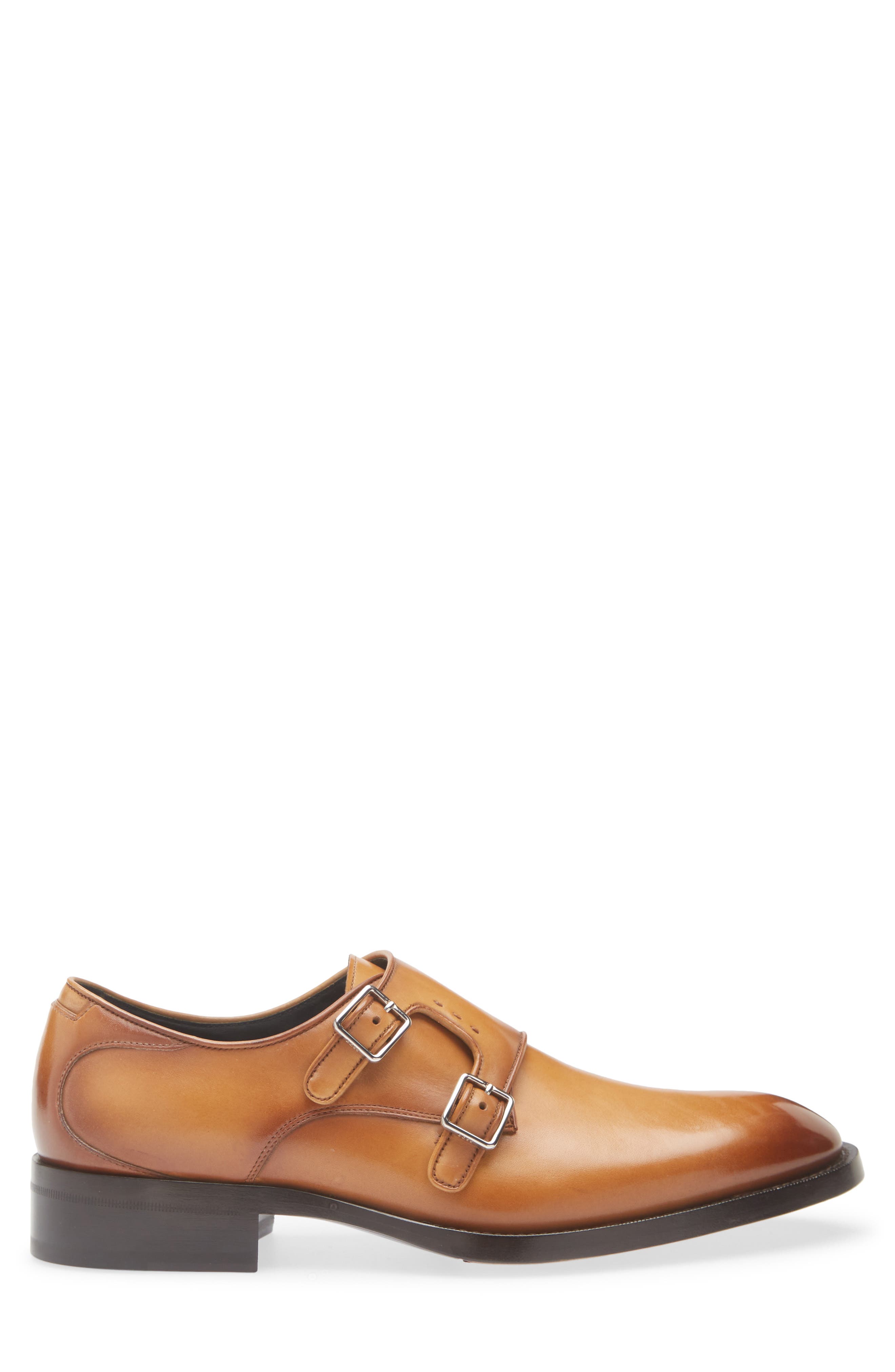 BOSS Rill Monk Strap Shoe, Alternate, color, Medium Brown