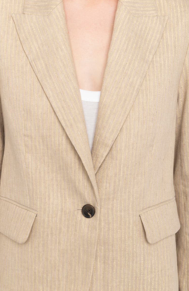 Zadig & Voltaire Vavy Tailleur Pinstripe Blazer, Alternate, color, Cookie