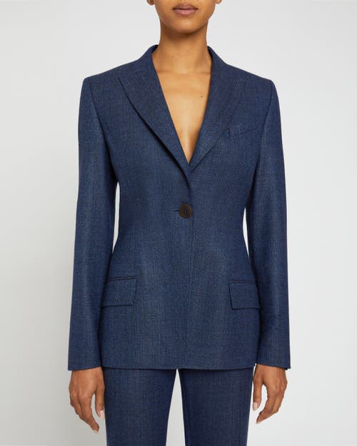 Santorelli Janelle Single-button Tailored Blazer In Space Blue
