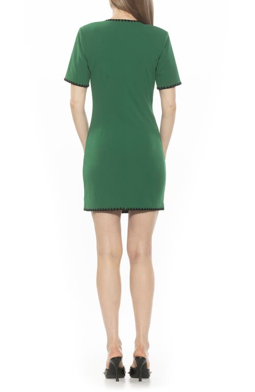 Alexia Admor Jaiya Short Sleeve Button Front Dress In Green