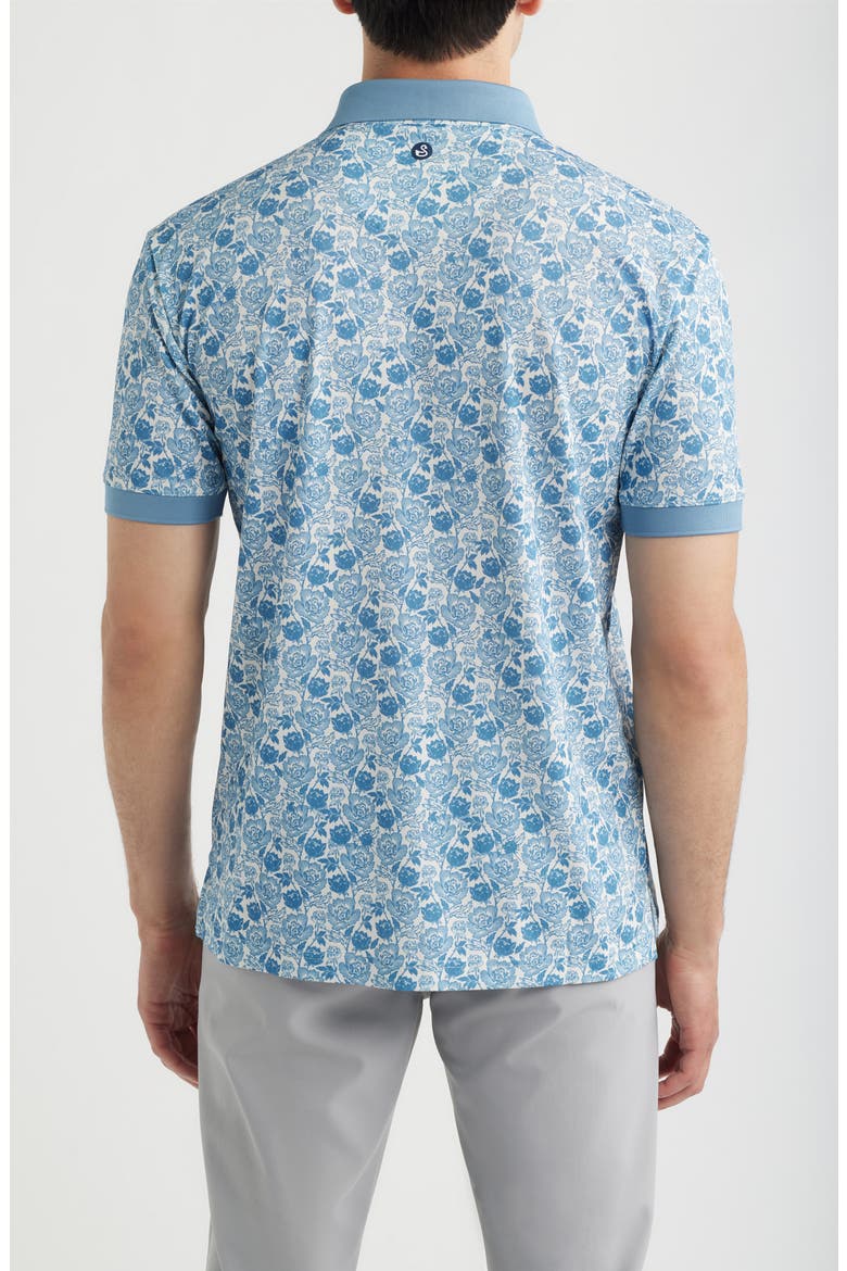 Haven Floral Performance Golf Polo, Alternate, color, BLUE SHADOW