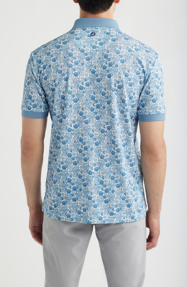 Swannies Haven Floral Performance Golf Polo, Alternate, color, Blue Shadow