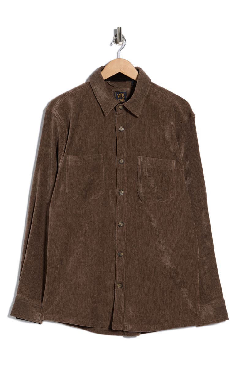 Vintage 1946 Chenille Shirt Jacket, Alternate, color, Taupe