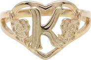 The M Jewelers The Cutout Flower Heart Letter Ring