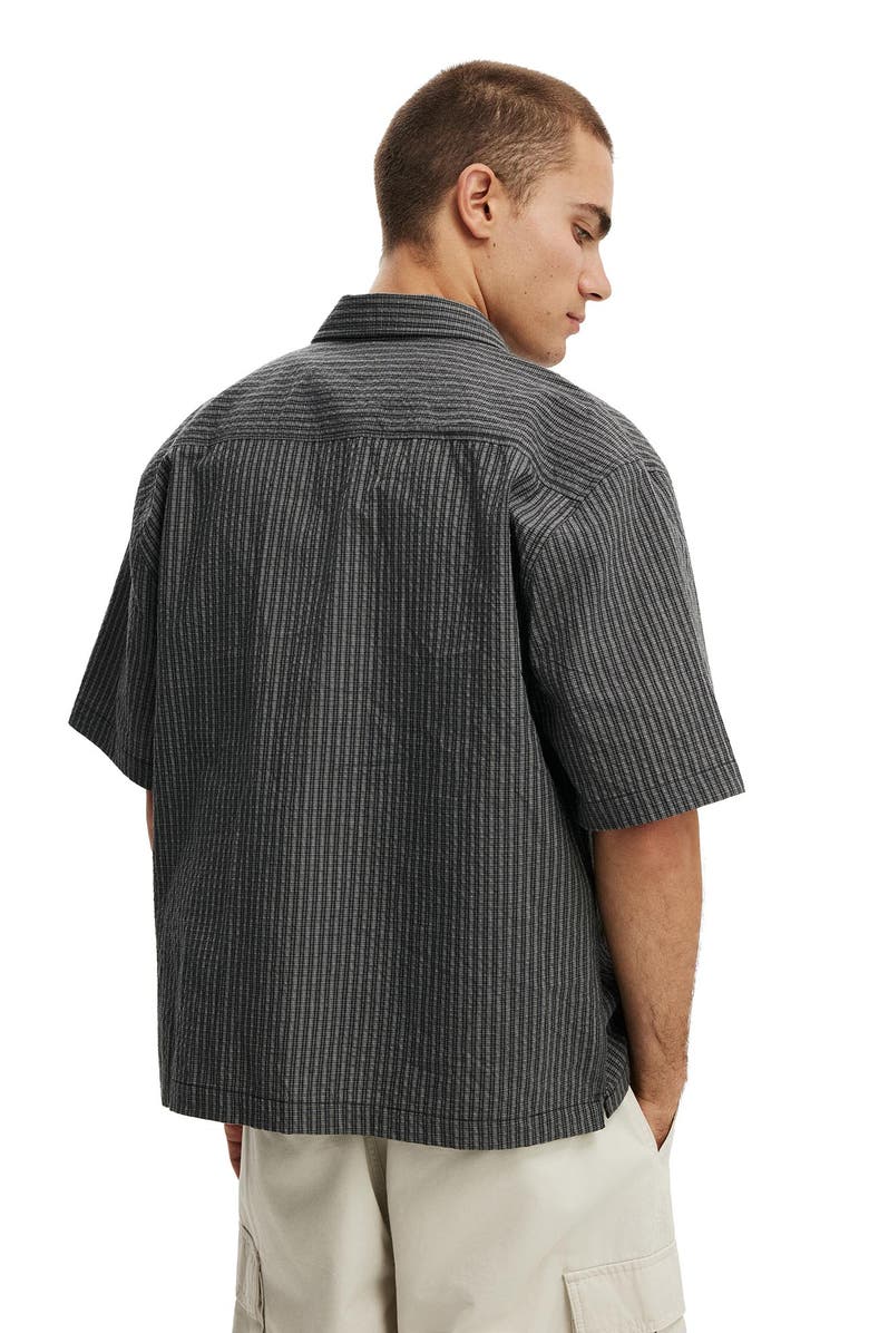 Cotton On Men's Darcy Short Sleeve Shirt, Alternate, color, Black Mini Check