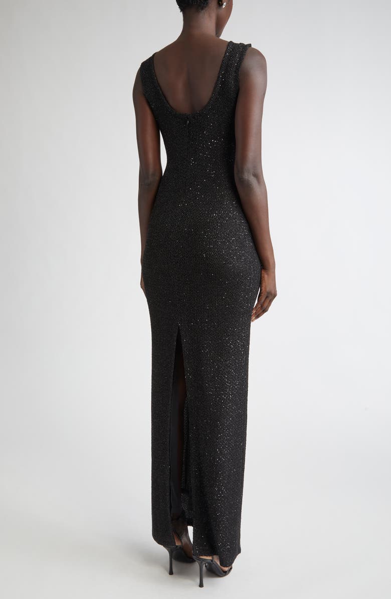 ST. JOHN Aura Sleeveless Stretch Sequin Knit Gown, Alternate, color, Black