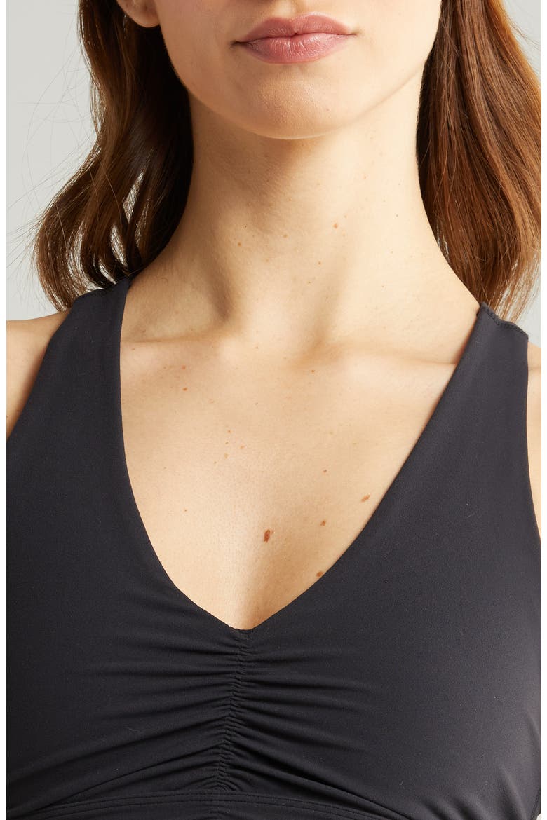 Studio Luxe Ballet Longline Sports Bra, Alternate, color, BLACK