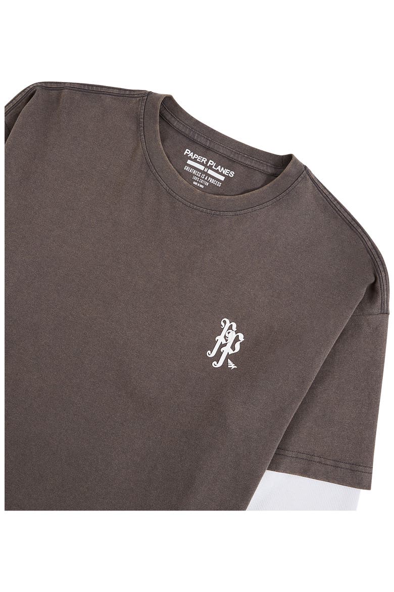 Old English Layered Look Graphic T-Shirt, Alternate, color, WASHED BLACK