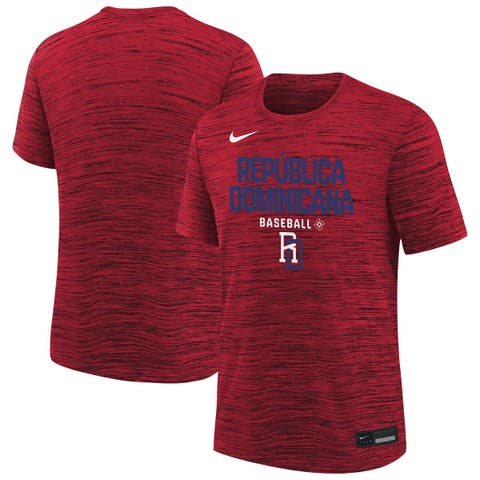 Youth Nike  Red Dominican Republic Baseball 2026 World Baseball Classic Authentic Collection Velocity Dri-FIT T-Shirt