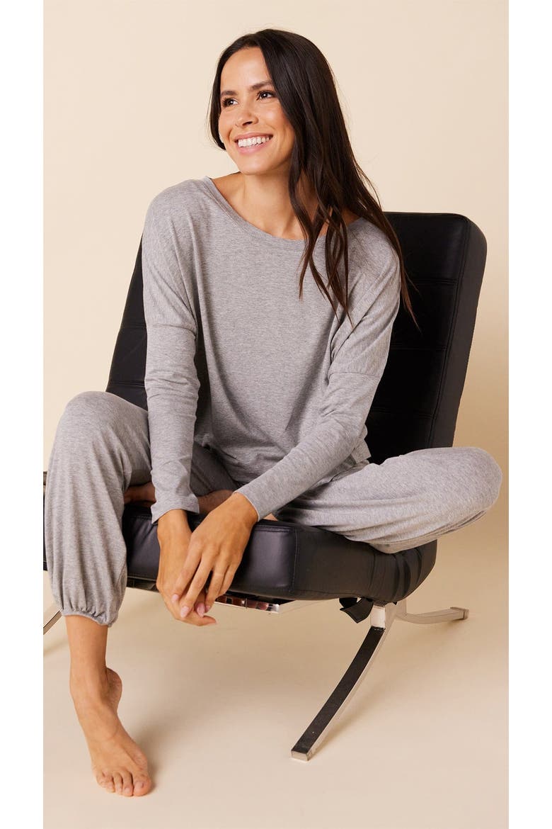 Pima Knit Pullover Pajama Set, Alternate, color, Classic Heather Grey