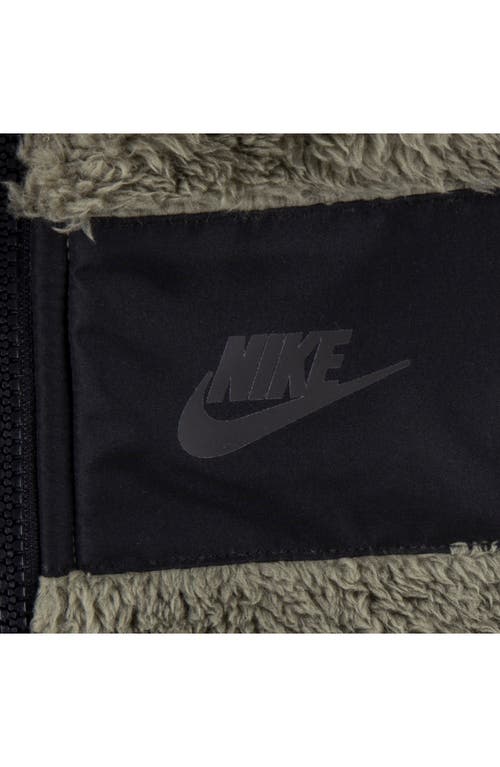Nike Kids' Future Utility Faux Shearling Vest, Logo T-shirt & Fleece Joggers Set In Green