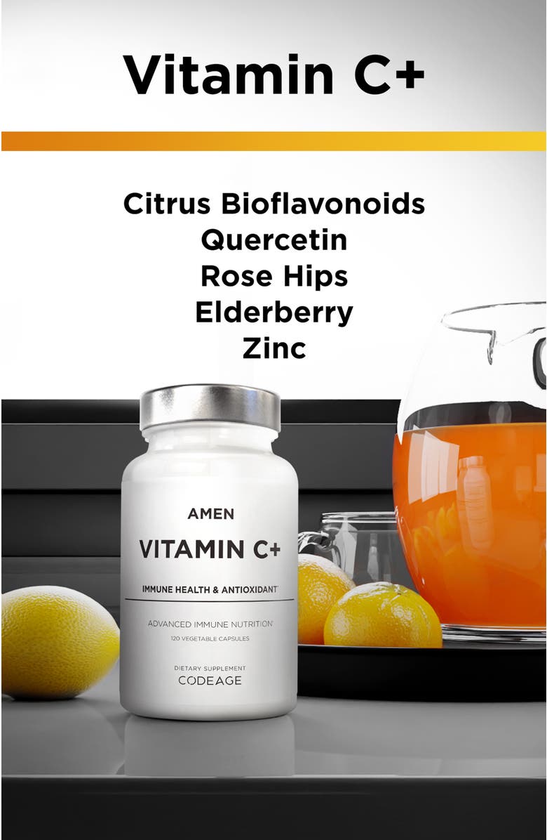 Codeage Amen Vitamin C 1285 mg Supplement with Zinc, Alternate, color, White