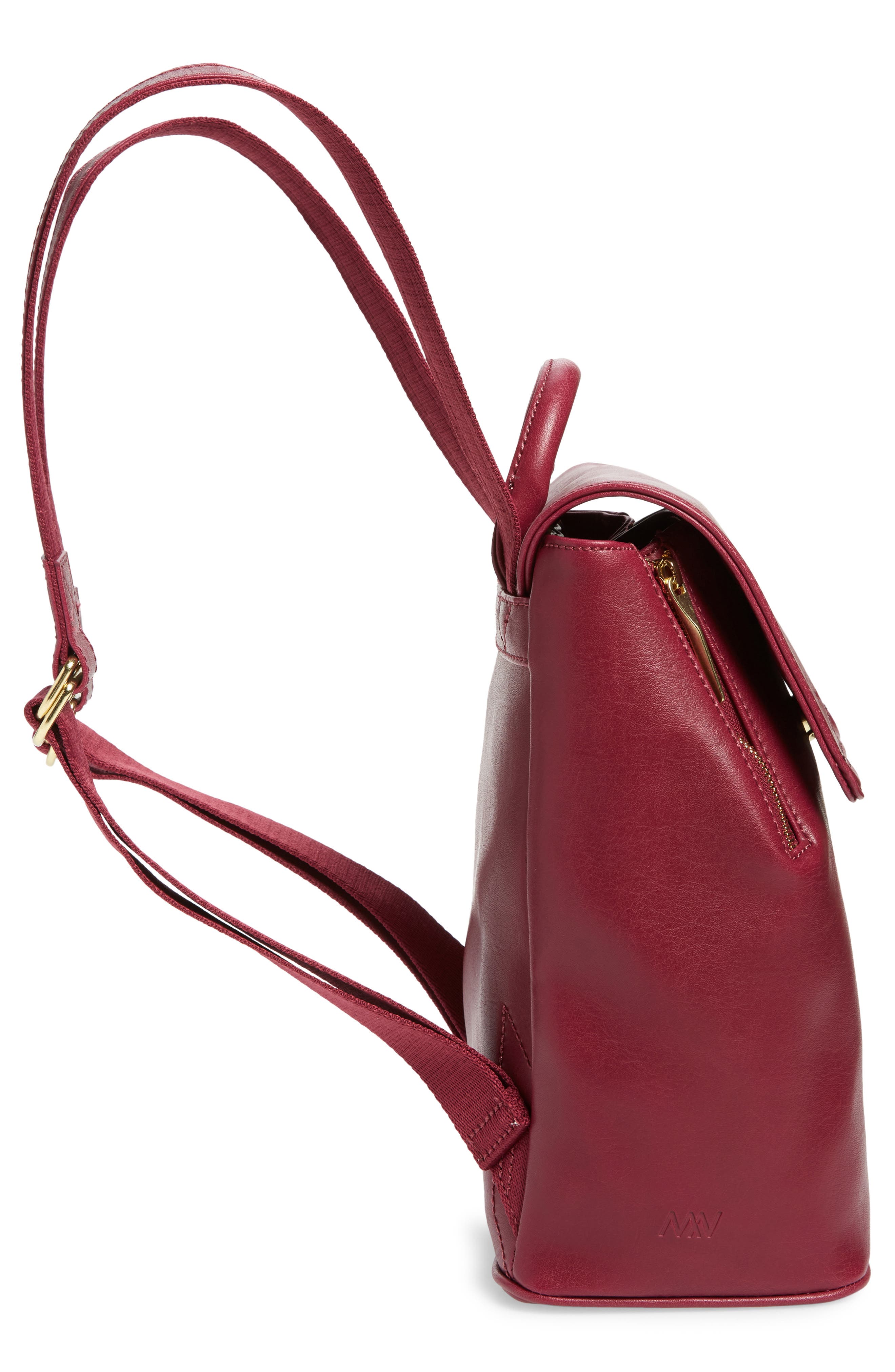 Mini Fabi Faux Leather Backpack, Alternate, color, CHILI MATTE NICKEL