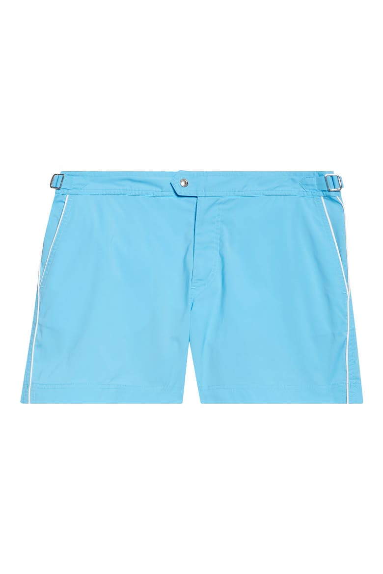Microcompact Poplin Swim Trunks, Alternate, color, COMBO LIGHT BLUE/ WHITE