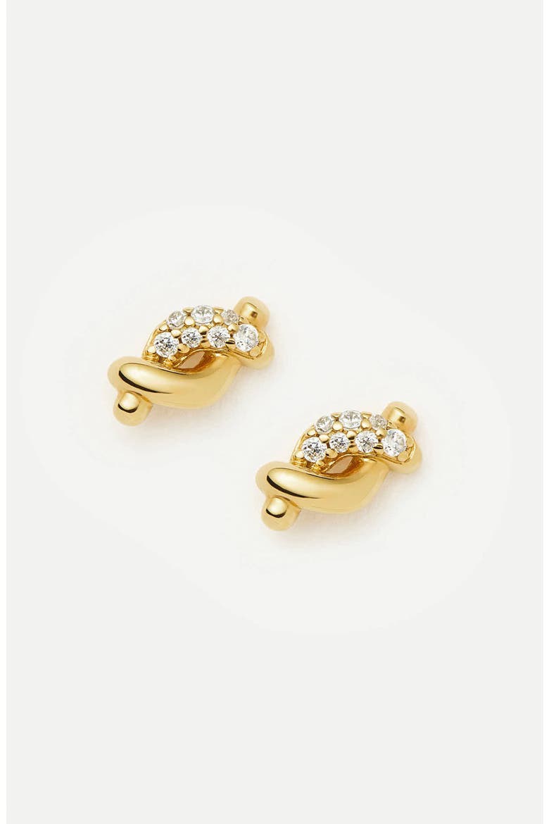 Molten Snow Stud Earrings, Alternate, color, GOLD