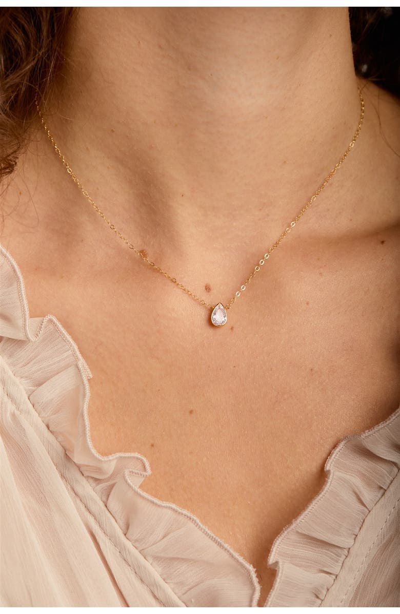 Set & Stones Mavis Teardrop Solitaire Necklace, Alternate, color, Gold