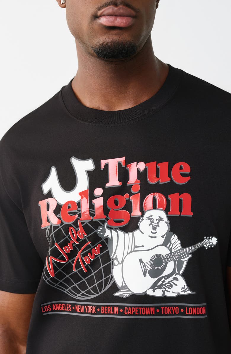 True Religion Universal Buddha Graphic T-Shirt, Alternate, color, Jet Black