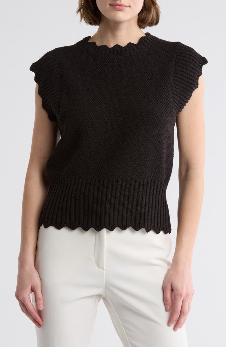 ELIE ELIE TAHARI Scallop Edge Sweater, Main, color,