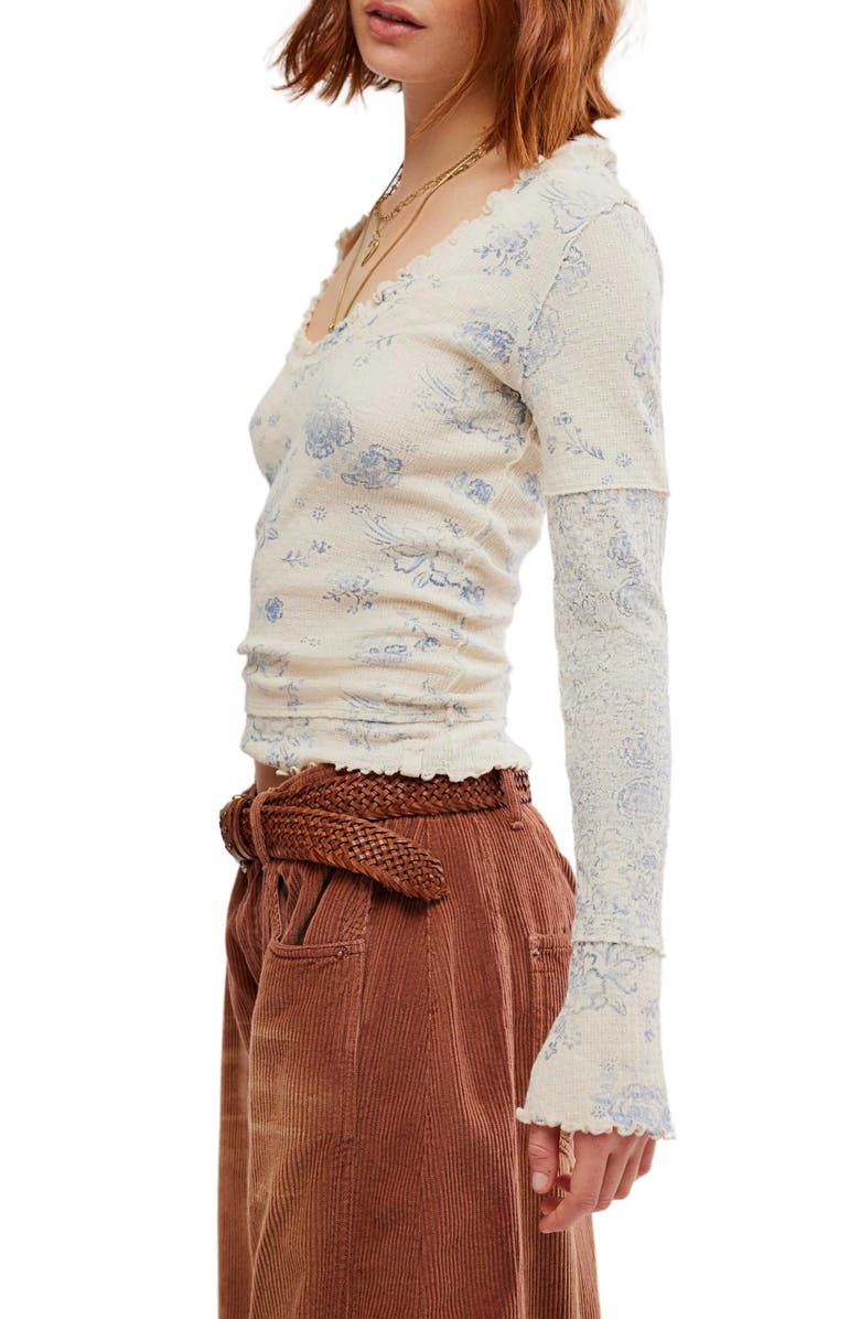 Free People Clover Floral Thermal Top, Alternate, color, 