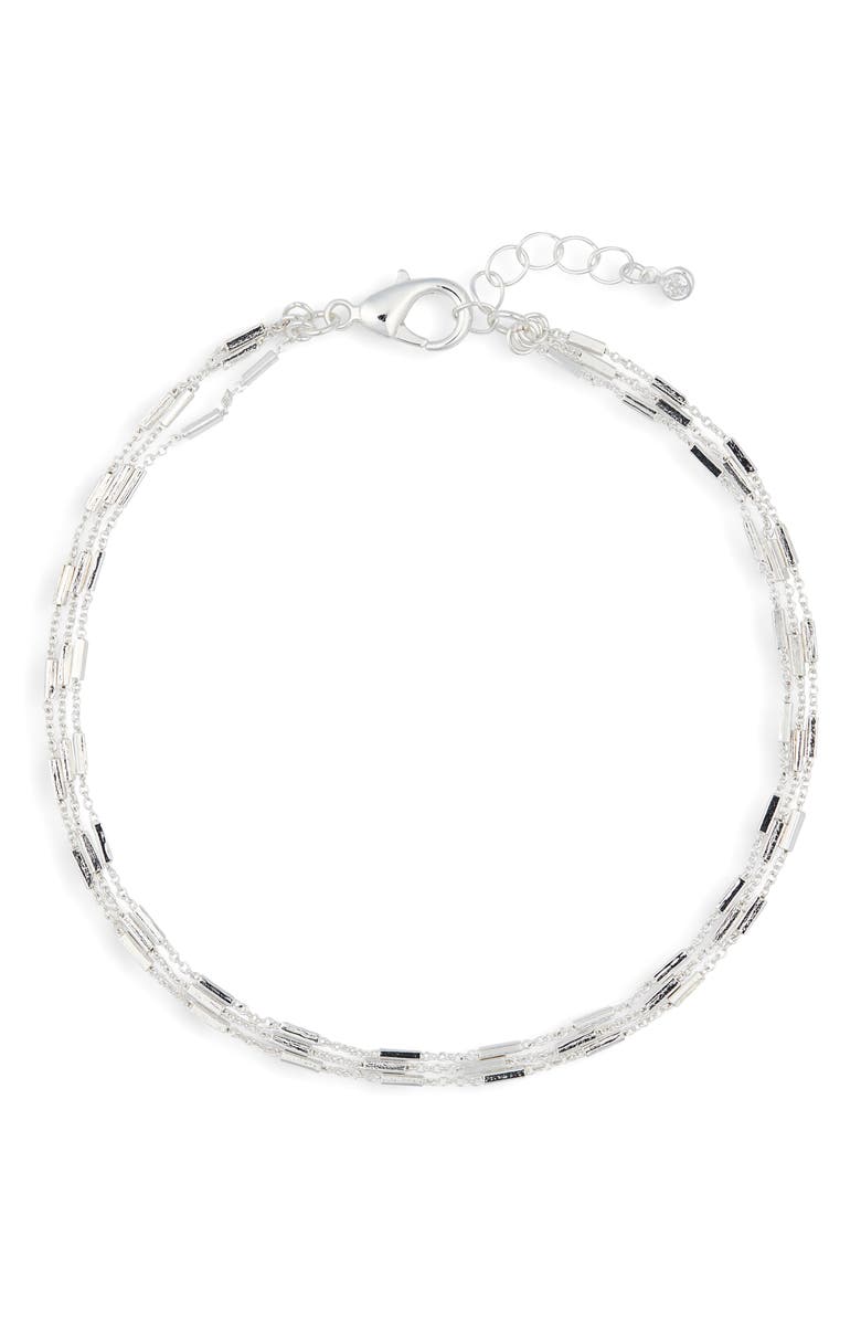 NORDSTROM RACK Triple Chain Anklet, Main, color, Silver