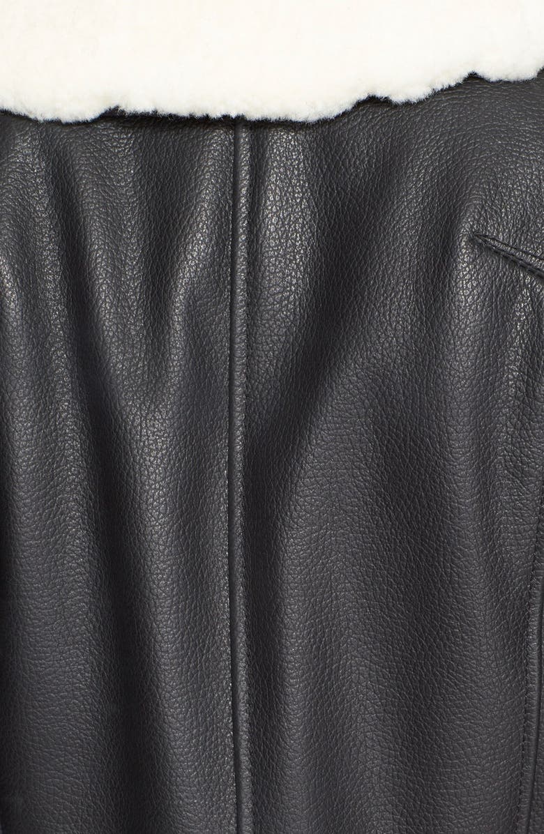 rag & bone 'Minerva' Leather & Shearling Biker Jacket, Alternate, color, 