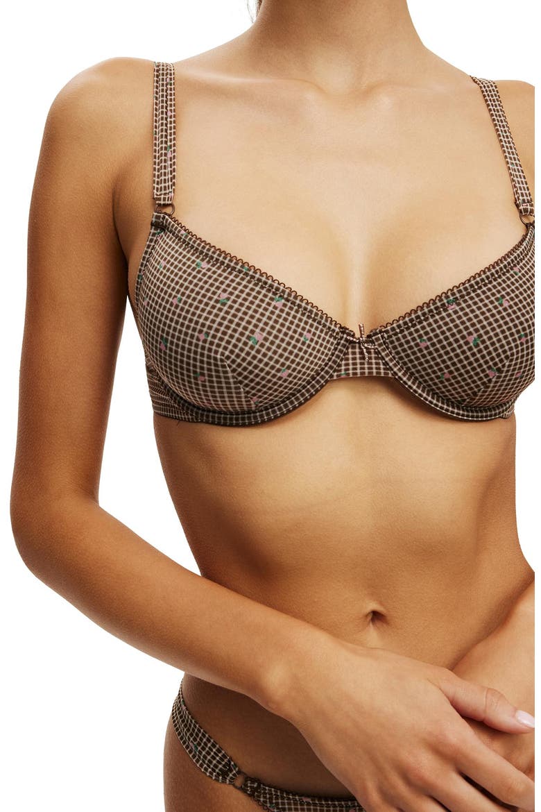 Women's Sutton Sheer Underwire Bra, Alternate, color, Rosy Micro Check Floral