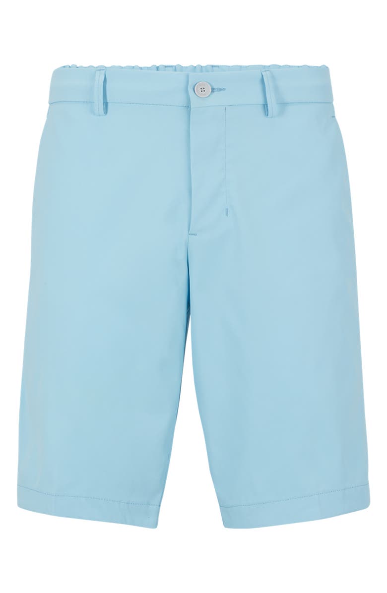 BOSS Drax Slim Fit Water Repellent Flat Front Shorts, Main, color, Light Blue