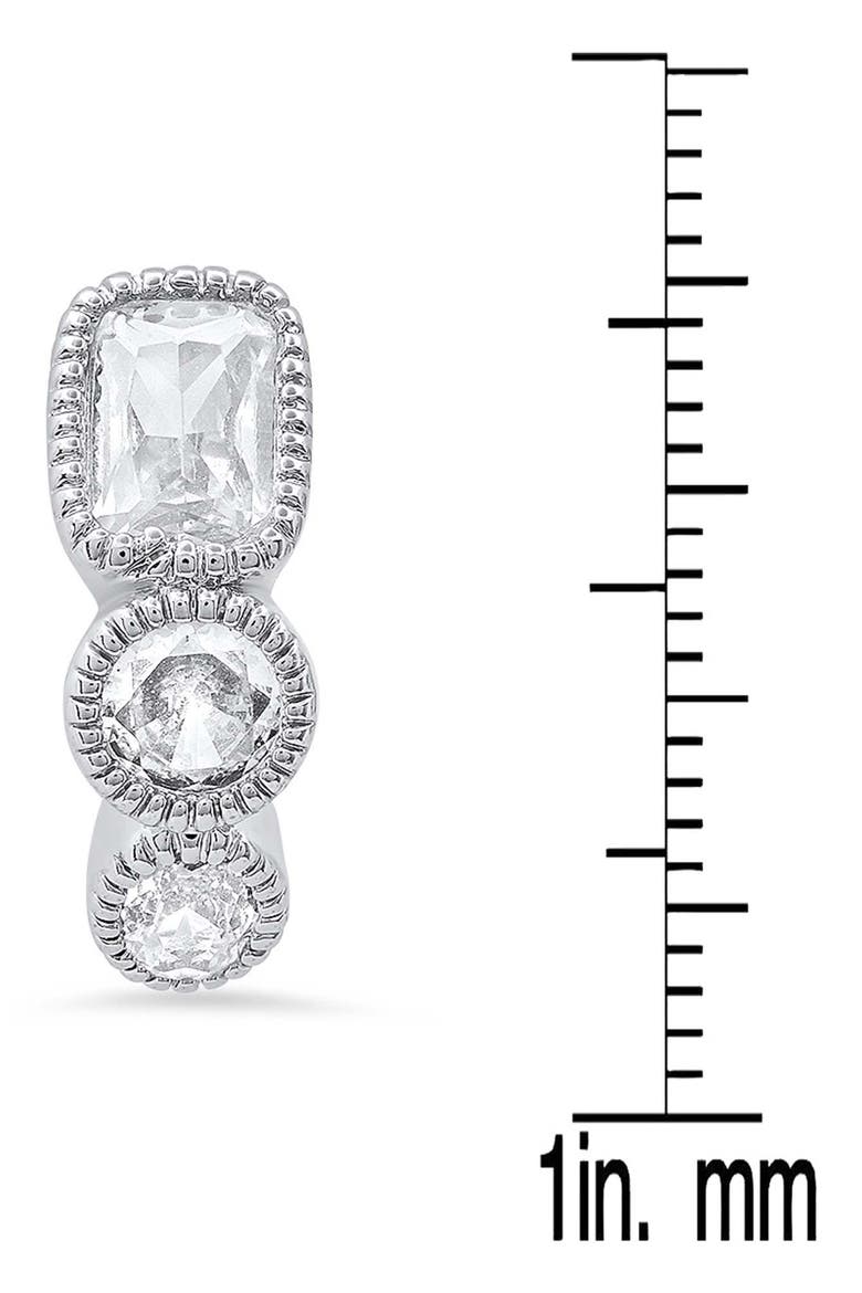 18k White Gold Plated Crystal Huggie Hoop Earrings, Alternate, color, SILVER