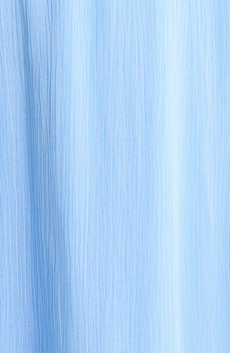 STAUD Camryn Keyhole Crinkle Crepe Midi Dress, Alternate, color, Clear Blue