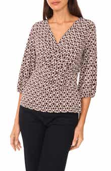 Vince Camuto Ity Wrap Surplice Neck Blouse