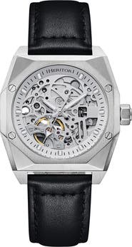 Heritor Automatic Elliott Leather-Band Watch