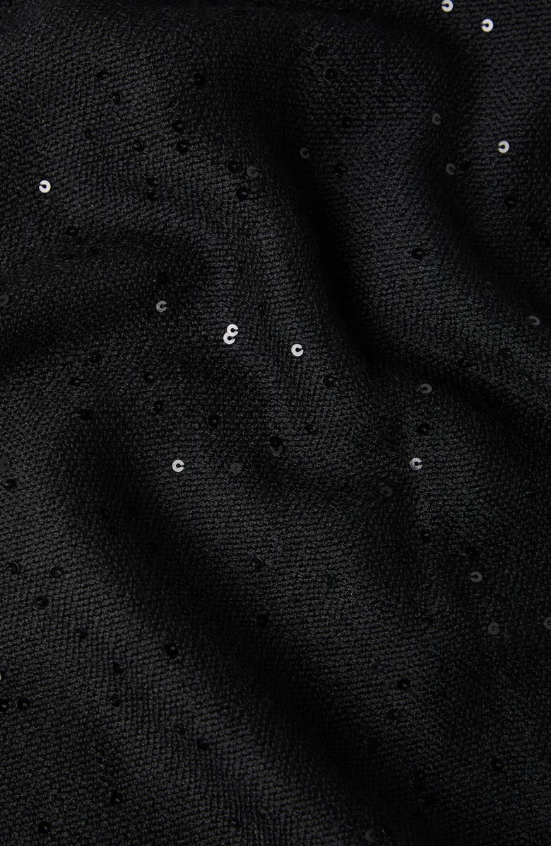 Brunello Cucinelli Cashmere and silk Diamond yarn scarf, Alternate, color, Black