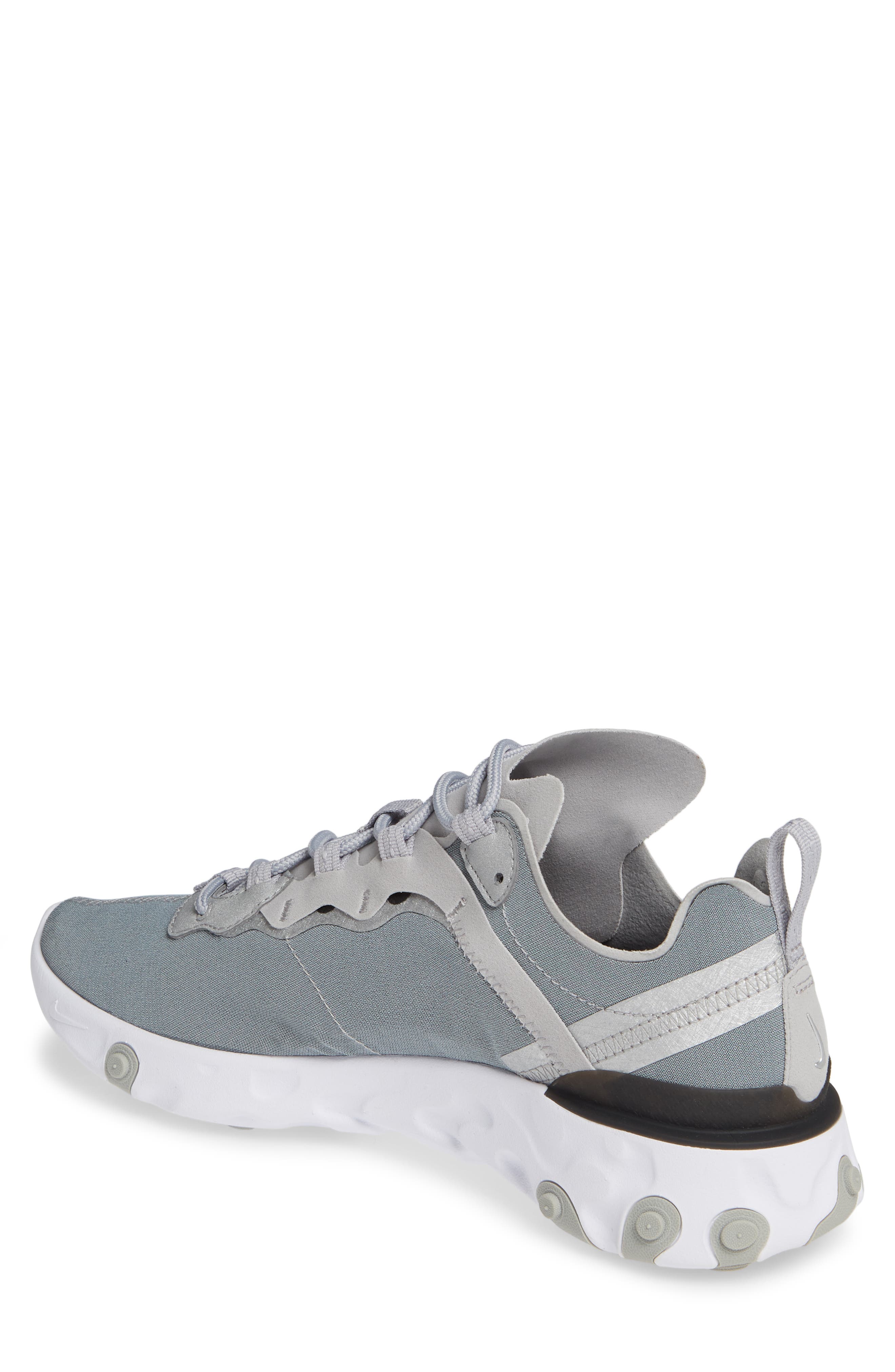 React Element 55 Sneaker, Alternate, color, METALLIC SILVER/ WHITE/ BLACK
