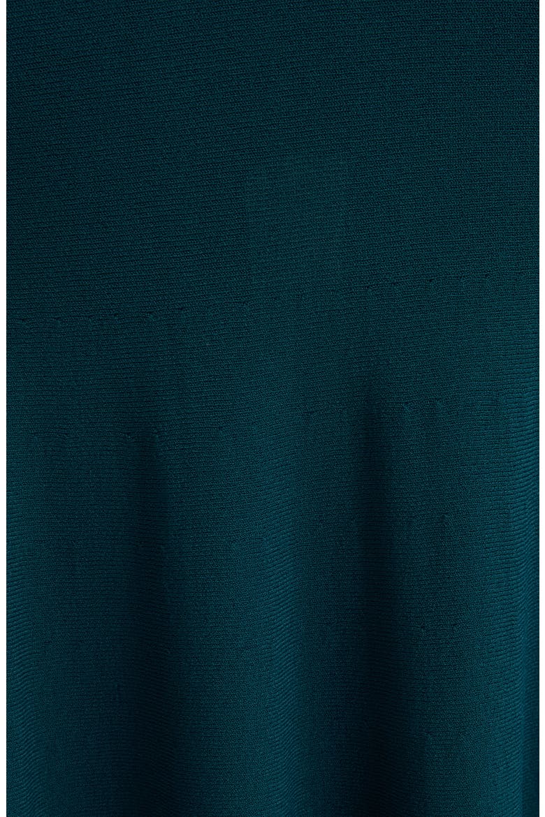 Mixed Media Fit & Flare Rib Sweater Dress, Alternate, color, PETROLE FONCE