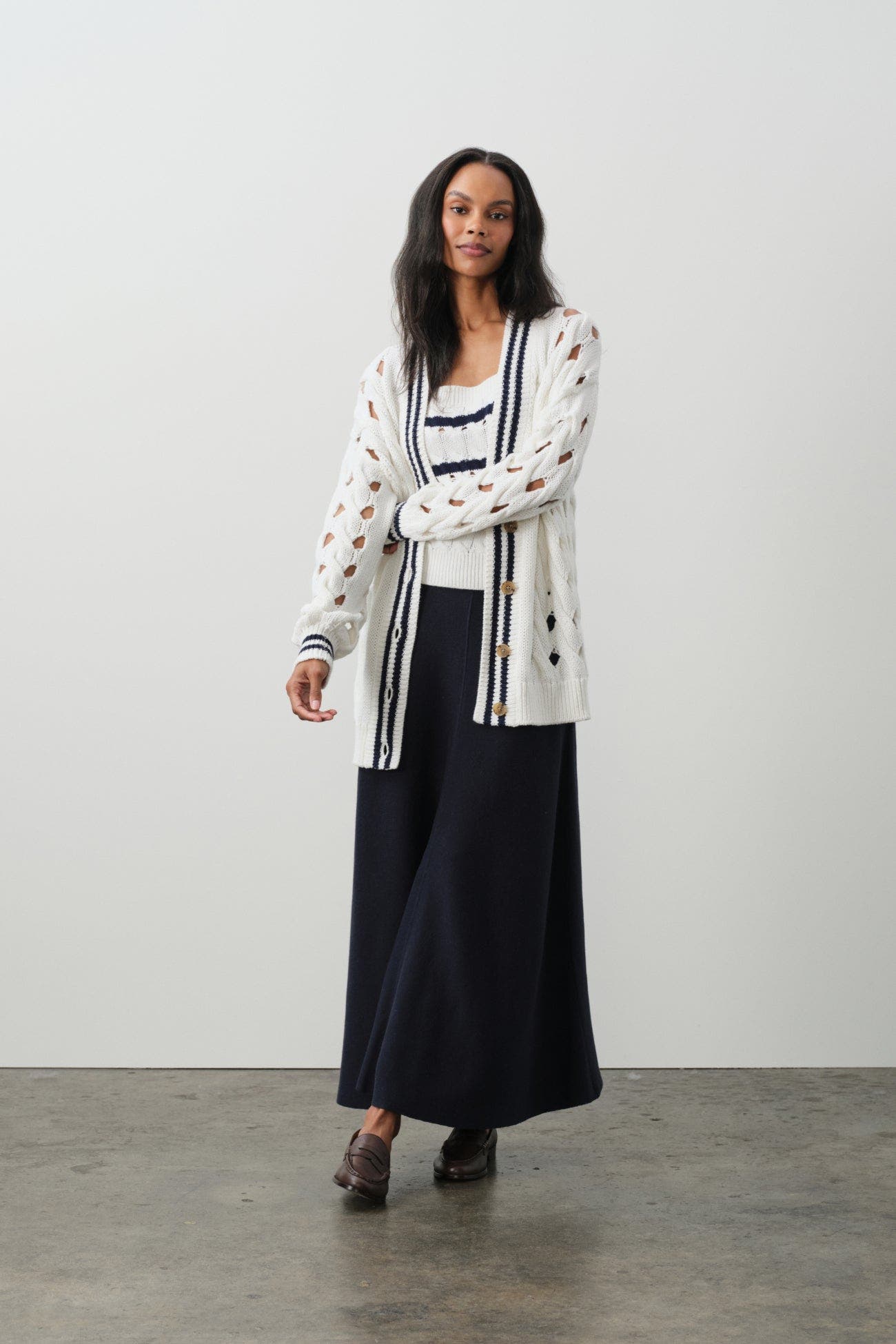 Mirra Oversized Cable Knit Cardigan - image 2