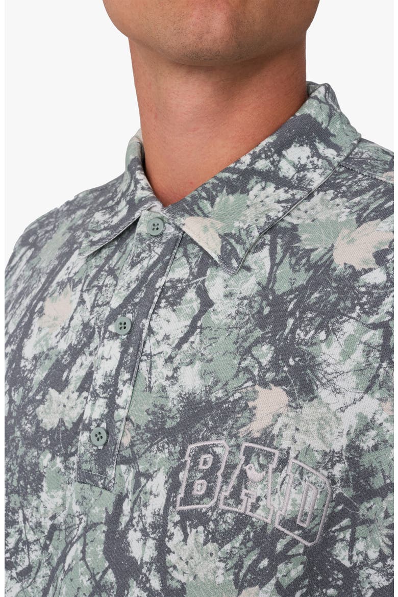 French Terry Long Sleeve Polo, Alternate, color, STEALTH MODE DARK