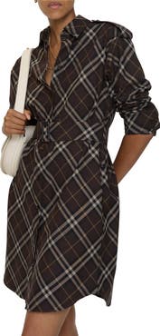 Burberry Check Cotton Flannel Shirt Dress