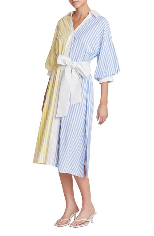 ENGLISH FACTORY ENGLISH FACTORY BLOUSON SLEEVE TIE WAIST MIDI SHIRTDRESS