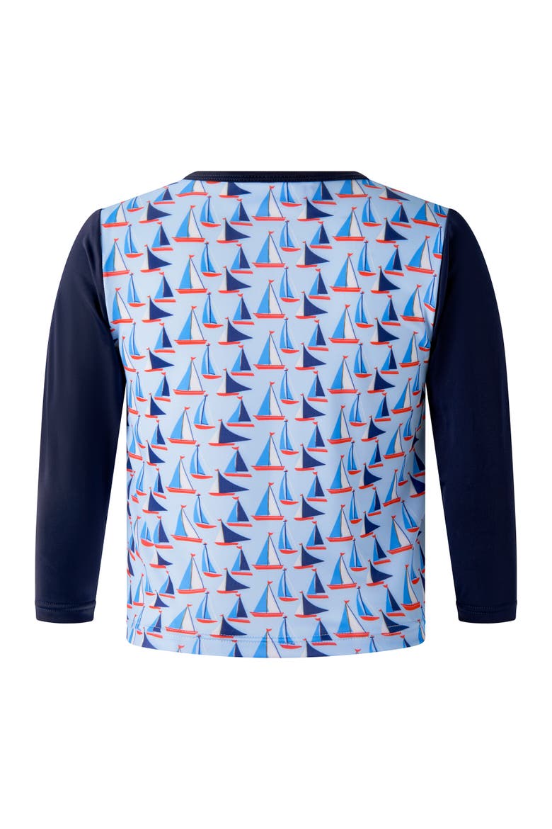 Boys' Sailboat Rashguard Top, Alternate, color, Blue