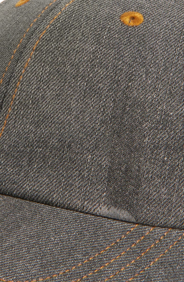 Acne Studios Logo Embroidered Denim Baseball Cap, Alternate, color, Black