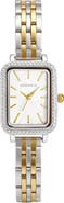 Adornia Hudson Two Tone Mother of Pearl Bracelet Watch, 21mm x 27mm