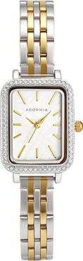 Adornia Hudson Two Tone Mother of Pearl Bracelet Watch, 21mm x 27mm
