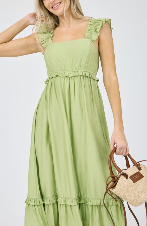 BLU PEPPER BLU PEPPER RUFFLE STRAP MIDI DRESS 
