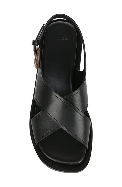 Vince Helena Leather Crisscross Slingback Sandals In Black Smooth
