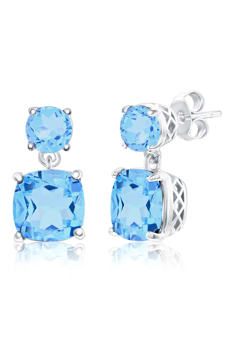 Sterling Silver Semiprecious Stone Drop Earrings, Main, color, BLUE TOPAZ