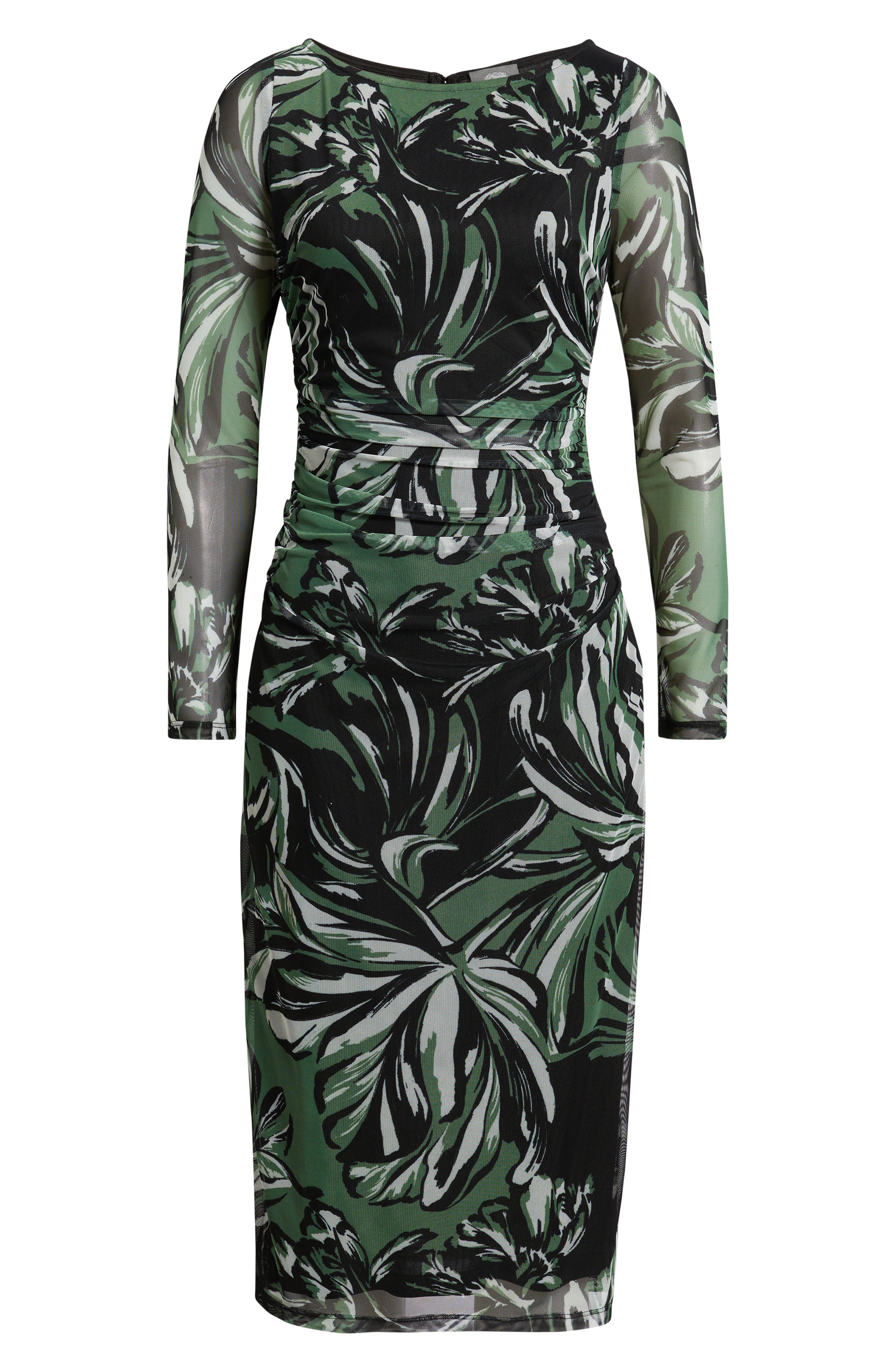 graphic mesh dress ASOS DESIGN printed mesh high neck maxi dress with lip print in black