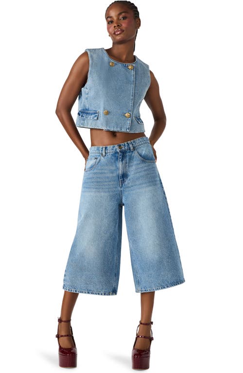 Steve Madden Brea Low Rise Longline Bermuda Denim Shorts In Animal Print