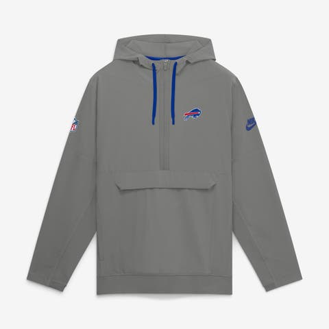 Men's Nike Gray Buffalo Bills Sideline Broken Rules Alternate Anorak Half-Zip Hooded Jacket