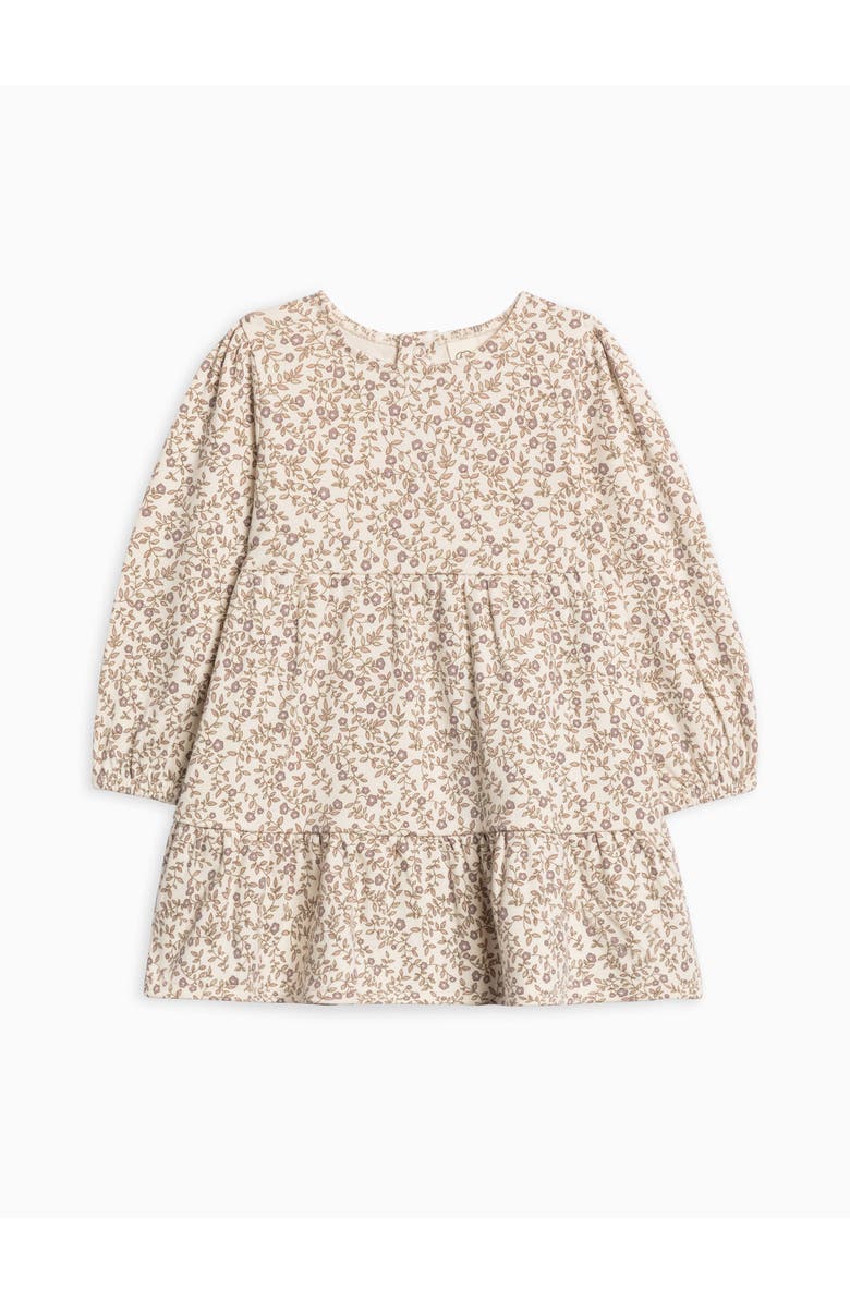 Colored Organics Organic Cotton Sofia Long Sleeve Tiered Dress, Main, color, Aurora Floral / Purple + Mauve