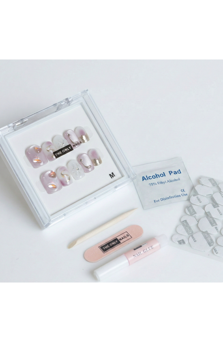 The Only Nails Opal Elegance Short Square - Nail Set, Alternate, color, Purple, White, Iridescent
